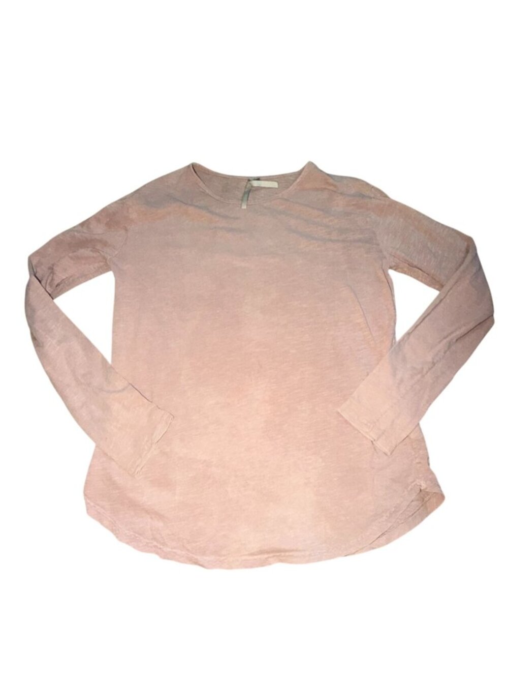 Mona B Womens Long Sleeve Shirt With Back Cut Out-Light Pink-Size Small-FAIR